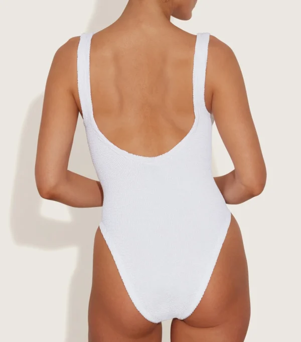 Hunza G V Neck-Celine Swim With Tonal Hoops -