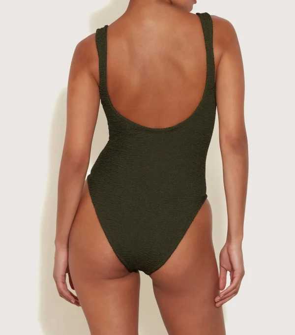 Hunza G V Neck-Celine Swim With Tonal Hoops -