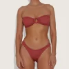 Hunza G Bikini Sets | Bandeau-Gloria Bikini With Tonal Hoops -