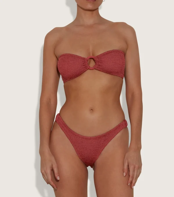 Hunza G Bikini Sets | Bandeau-Gloria Bikini With Tonal Hoops -