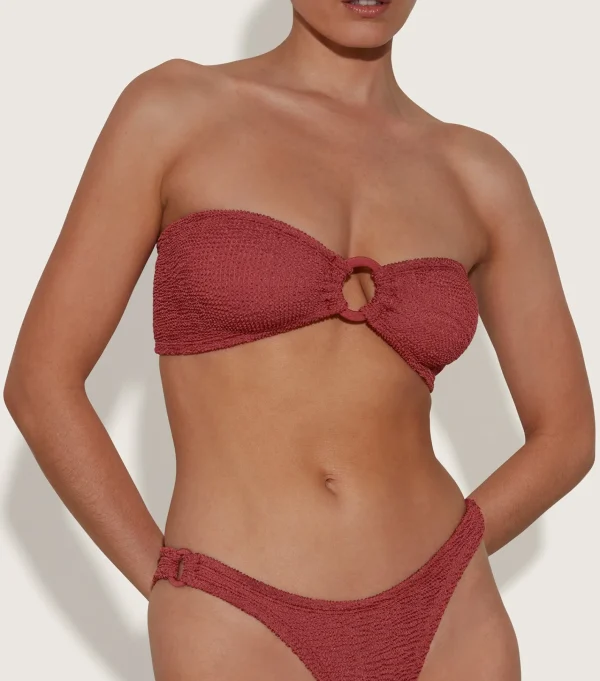 Hunza G Bikini Sets | Bandeau-Gloria Bikini With Tonal Hoops -