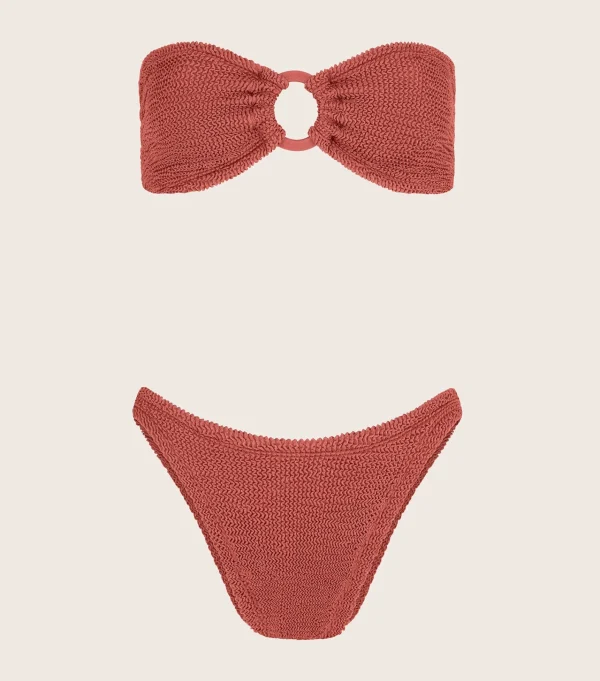 Hunza G Bikini Sets | Bandeau-Gloria Bikini With Tonal Hoops -