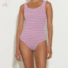 Hunza G Square Neck- X Helena Christensen Square Neck Stripe Swim -