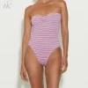 Hunza G Strapless- X Helena Christensen Brooke Stripe Swim -