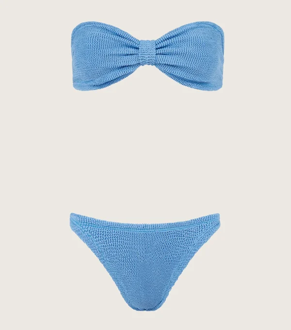 Hunza G Bikini Sets | Bandeau-Jean Bikini - Blue