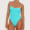 Hunza G Scoop Neck-Pamela Swim Contrast -