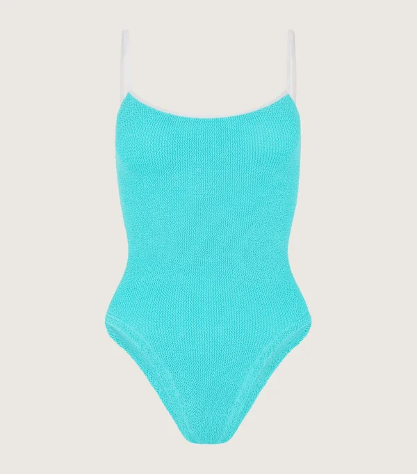 Hunza G Scoop Neck-Pamela Swim Contrast -