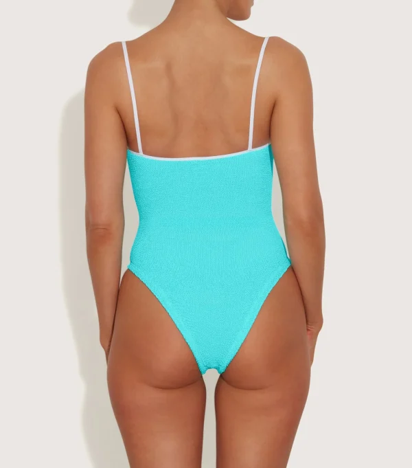 Hunza G Scoop Neck-Pamela Swim Contrast -