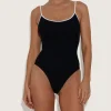 Hunza G Scoop Neck-Pamela Swim Contrast -