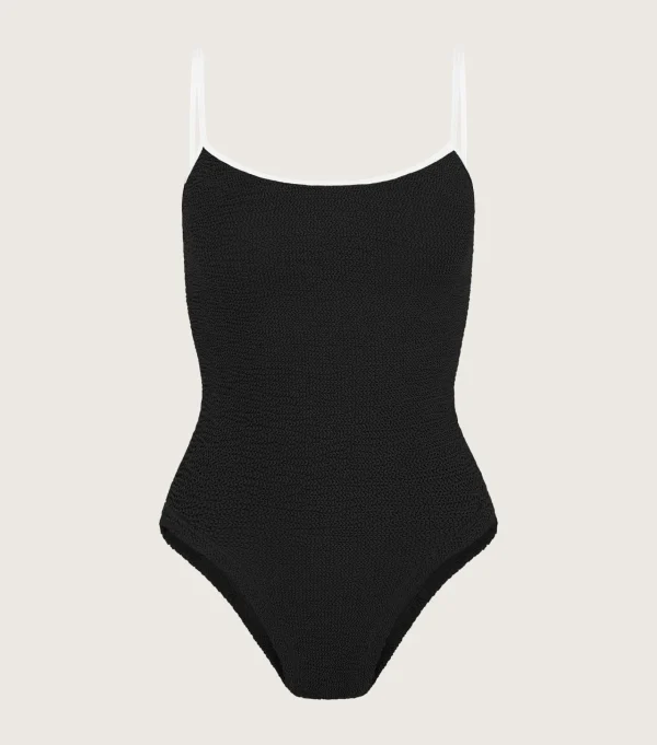 Hunza G Scoop Neck-Pamela Swim Contrast -