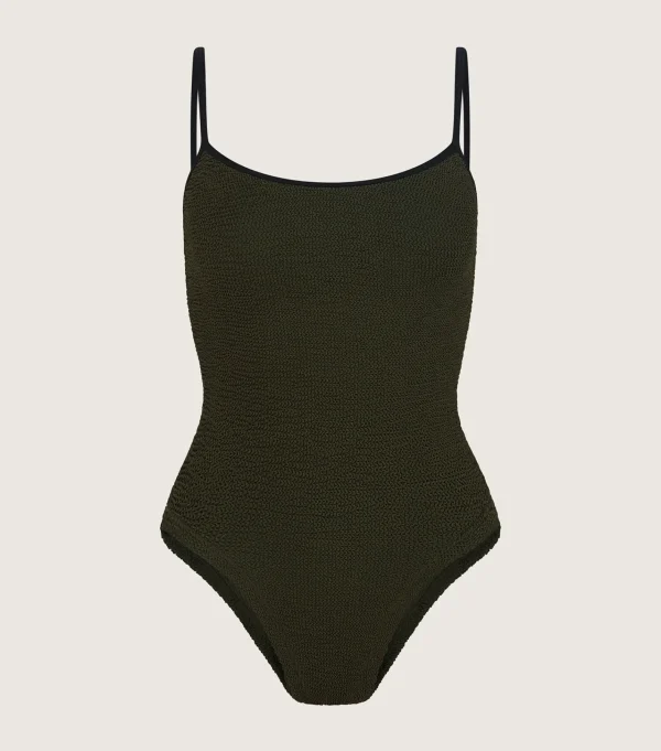 Hunza G Scoop Neck-Pamela Swim Contrast -