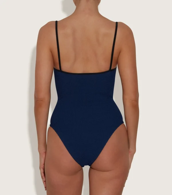 Hunza G Scoop Neck-Pamela Swim Contrast -