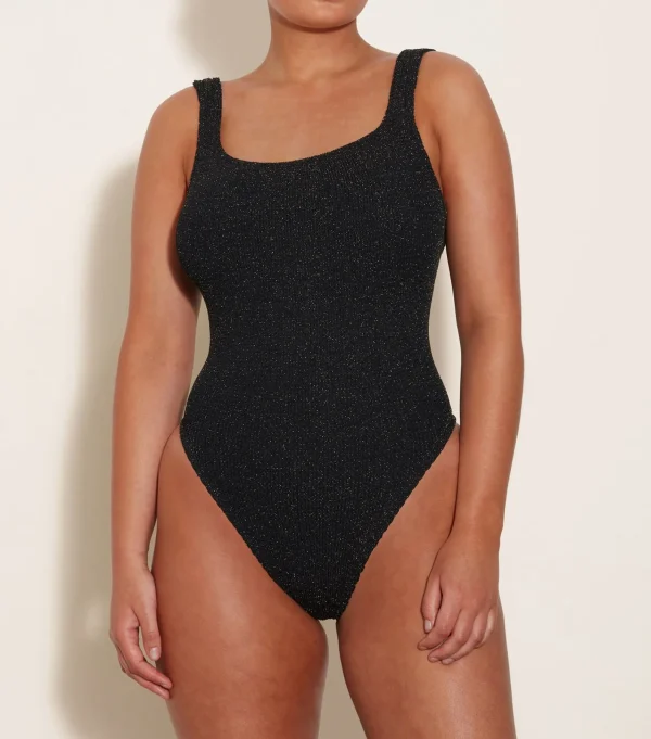 Hunza G Square Neck-Square Neck Lurex Swim -